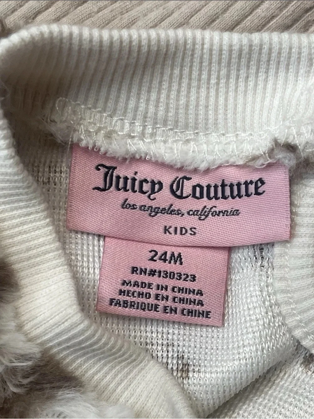 uicy Couture Baby Toddler 2 Piece Set 24M Faux Fur Cheetah Animal Print Beige
